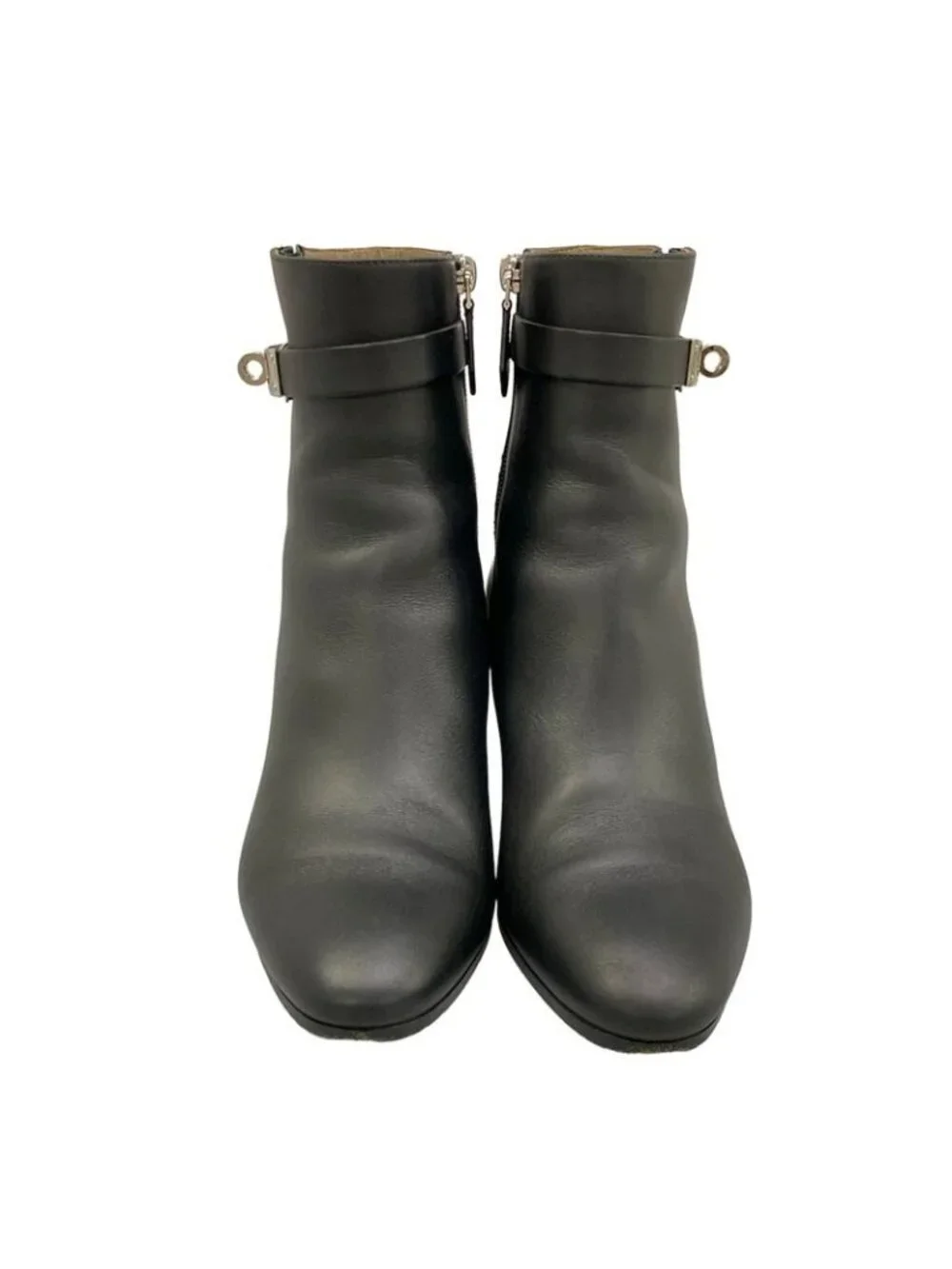 Hermes Short Boots 36.5 Saint Germain Black Silver Kelly Leather - Picture 5 of 14